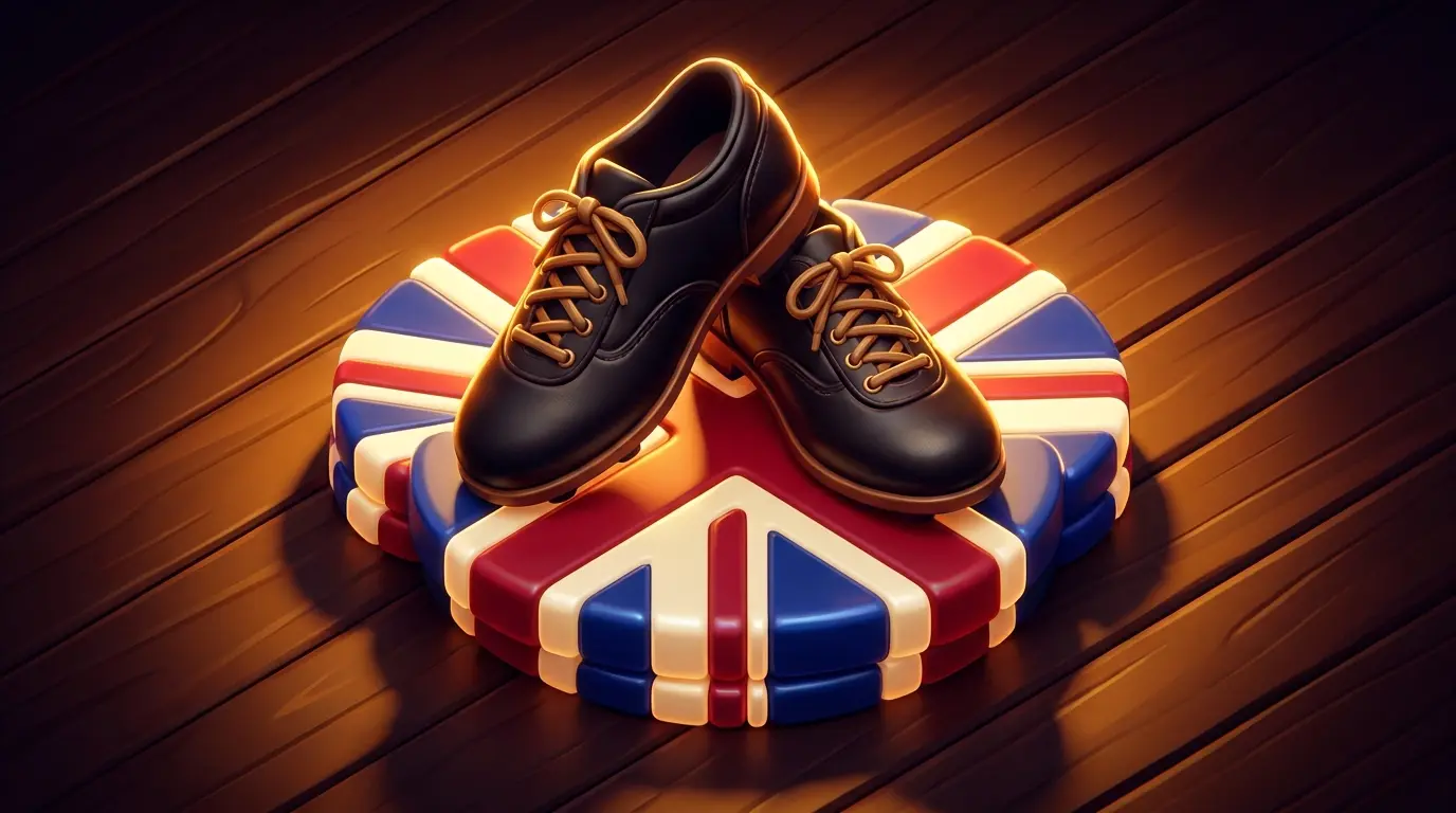 Football boots and chips in British colors from above