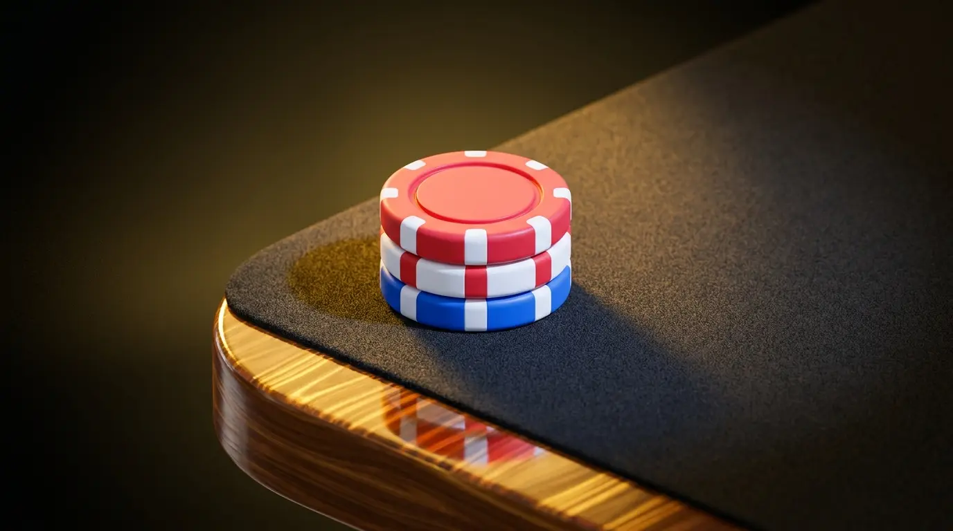 Poker chips in British colours representing double chance betting UK