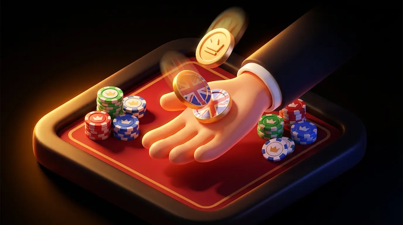 Coins returning to hand representing betting refund offers