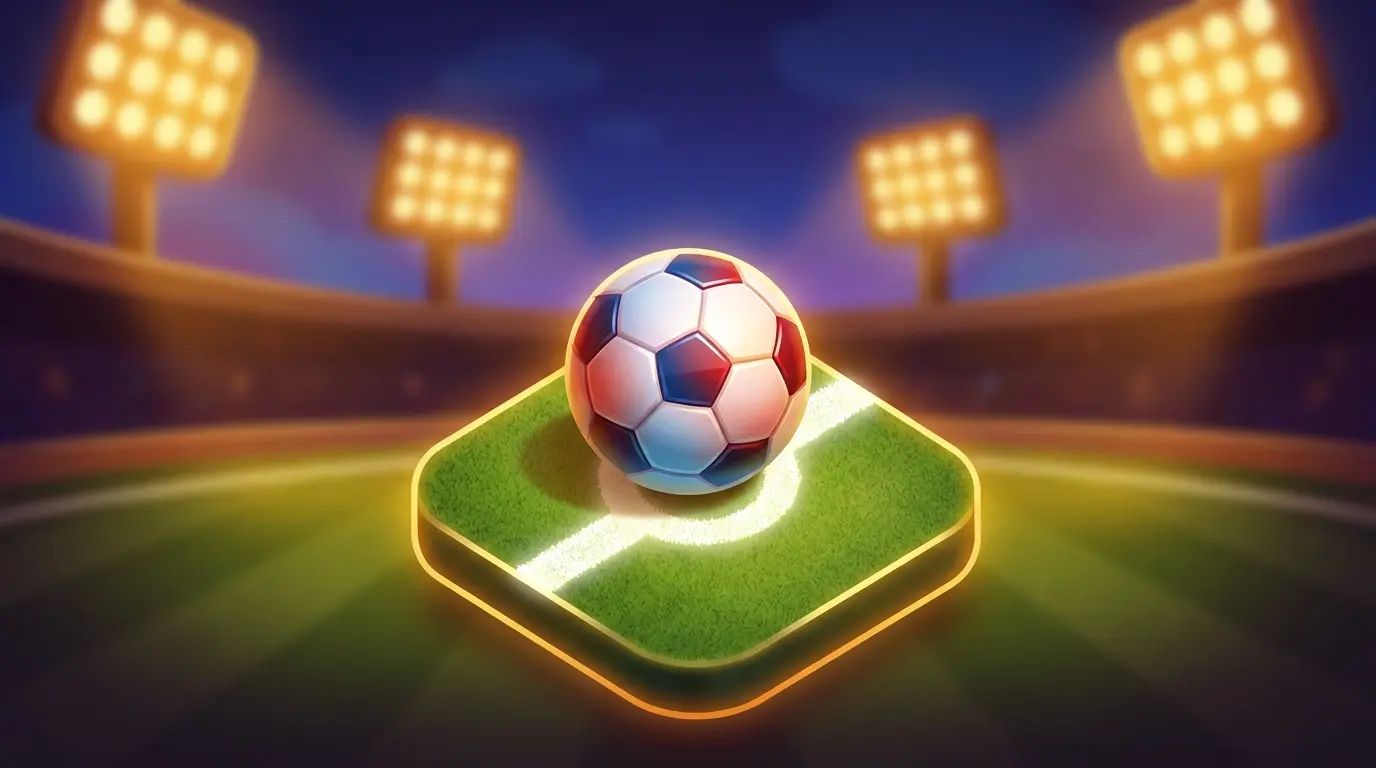 Football on pitch with stadium lights representing UK sports betting