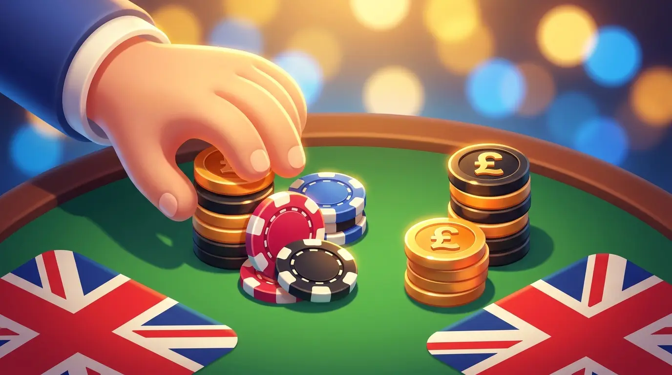 Pound coins and casino chips symbolizing money back guarantees