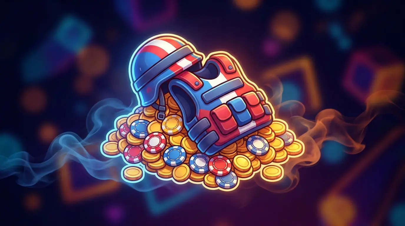 PUBG tactical gear with betting chips and British colours